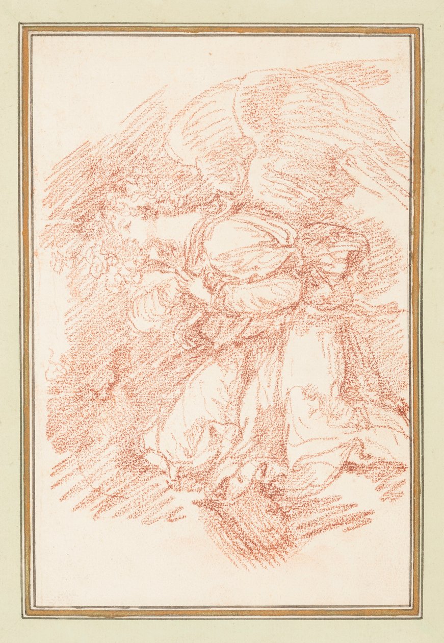 Knelende bevinget figur av Jean Robert Ango