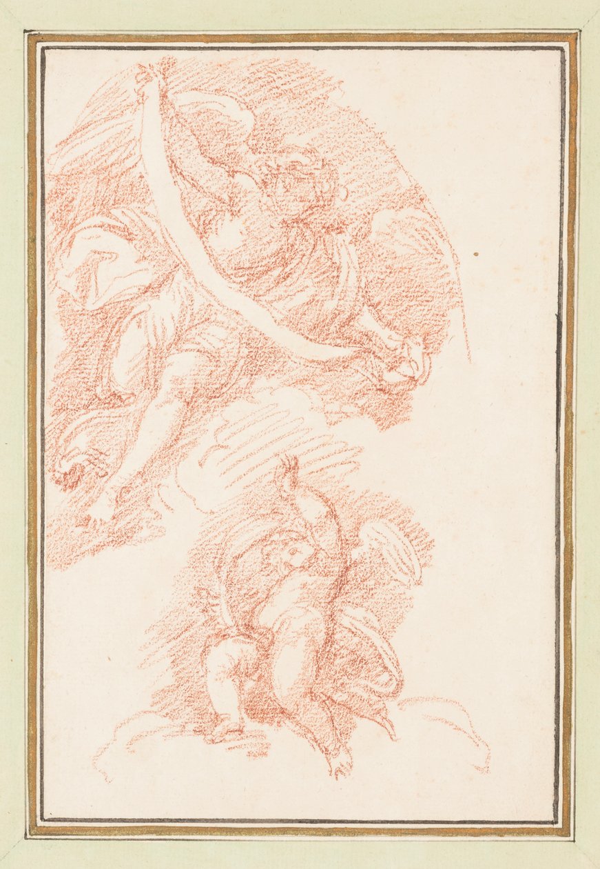 Bevinget figurholderreim med putto av Jean Robert Ango