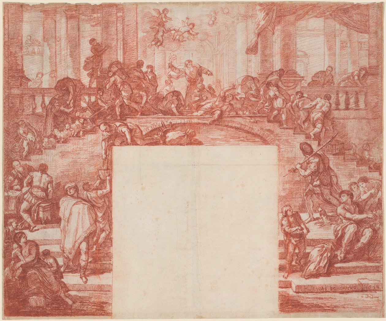 Kristus renser tempelet (etter Luca Giordano) av Jean Robert Ango after Luca Giordano
