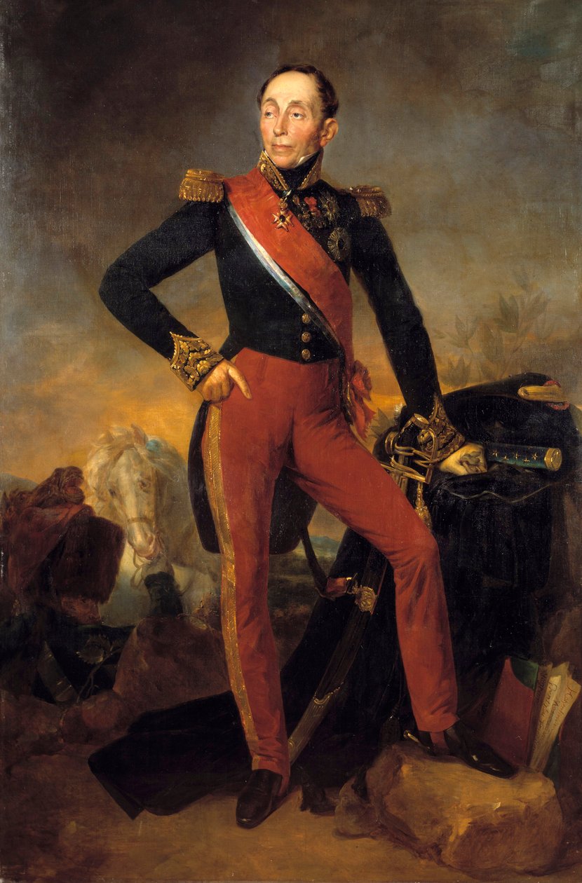 Portrett i full lengde av Emmanuel, Marquis de Grouchy av Jean Sebastien Rouillard
