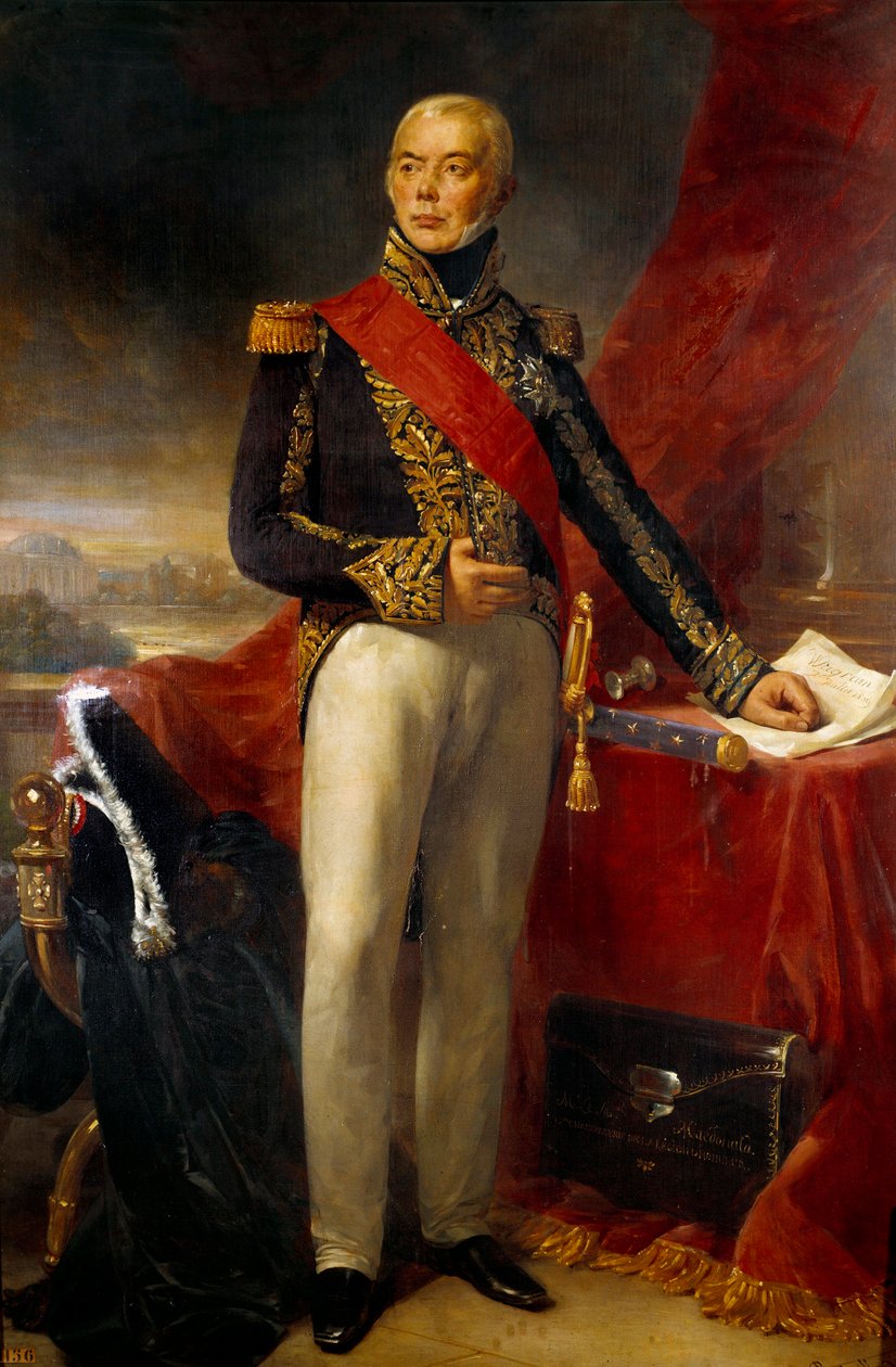 Portrett til fots av Etienne Jacques Joseph Alexandre Mac Donald, hertug av Taranto, Marechal av Frankrike (1765-1840) Maleri av Jean Sebastien Rouillard (1789-1852) 1837 Søn. 2,23x1,43 m av Jean Sebastien Rouillard