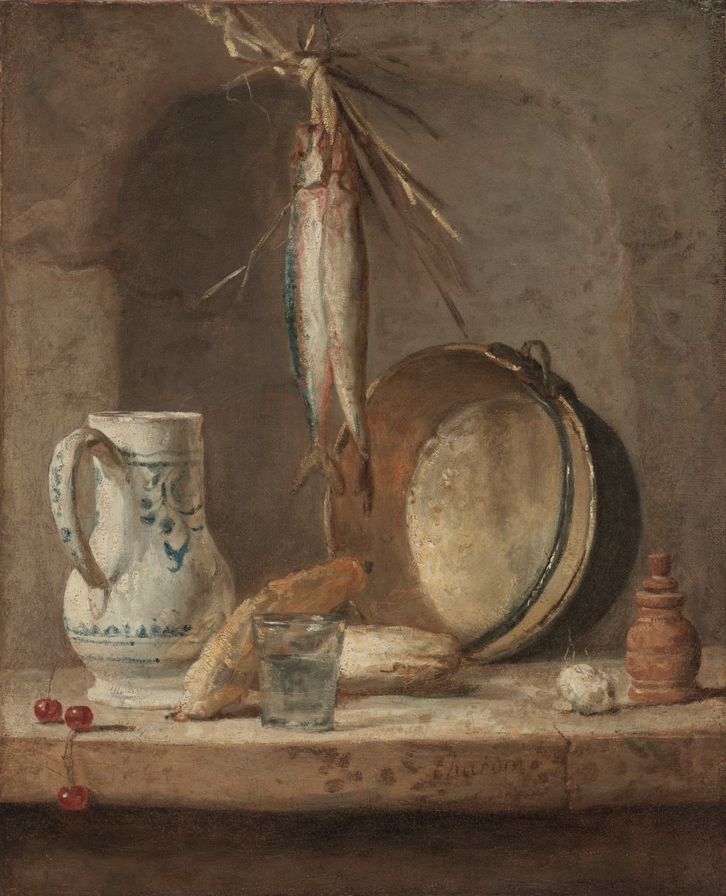 Stilleben med sild av Jean Baptiste Simeon Chardin