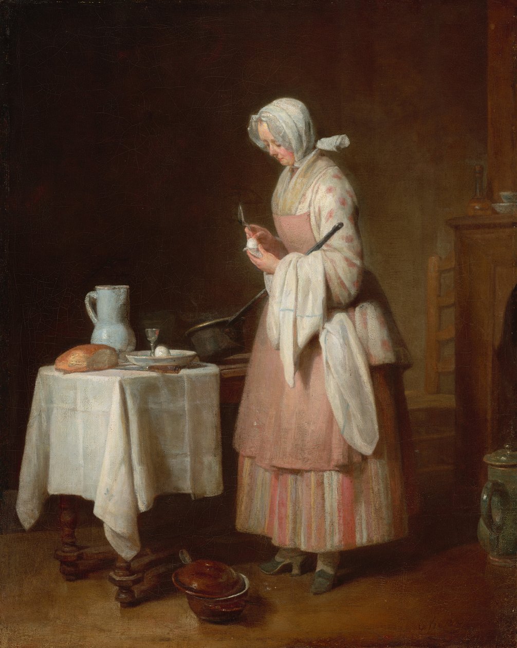 Den oppmerksomme sykepleieren av Jean Baptiste Simeon Chardin