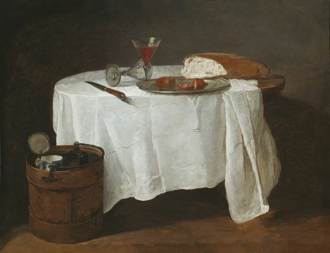 Den hvite duken, 173132. av Jean Baptiste Simeon Chardin