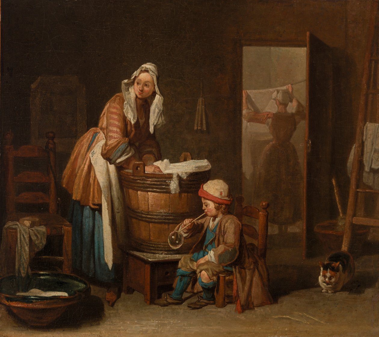 Kvinne som vasker (The Washerwoman) av Jean Baptiste Simeon Chardin