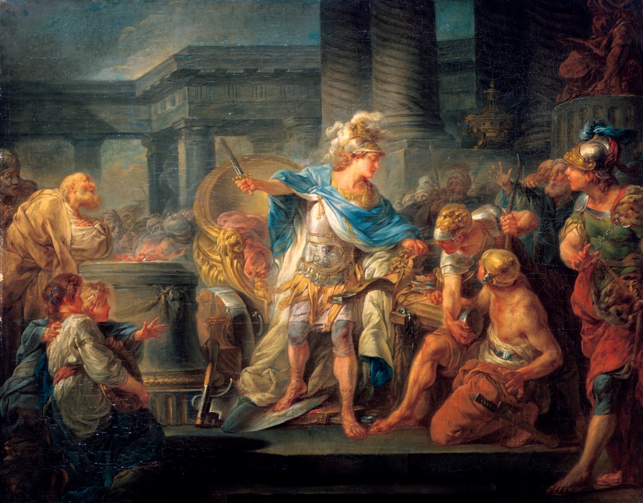 Alexander Cuts the Gordian Knot, sent på 1700-tallet av Jean Simon Berthelemy