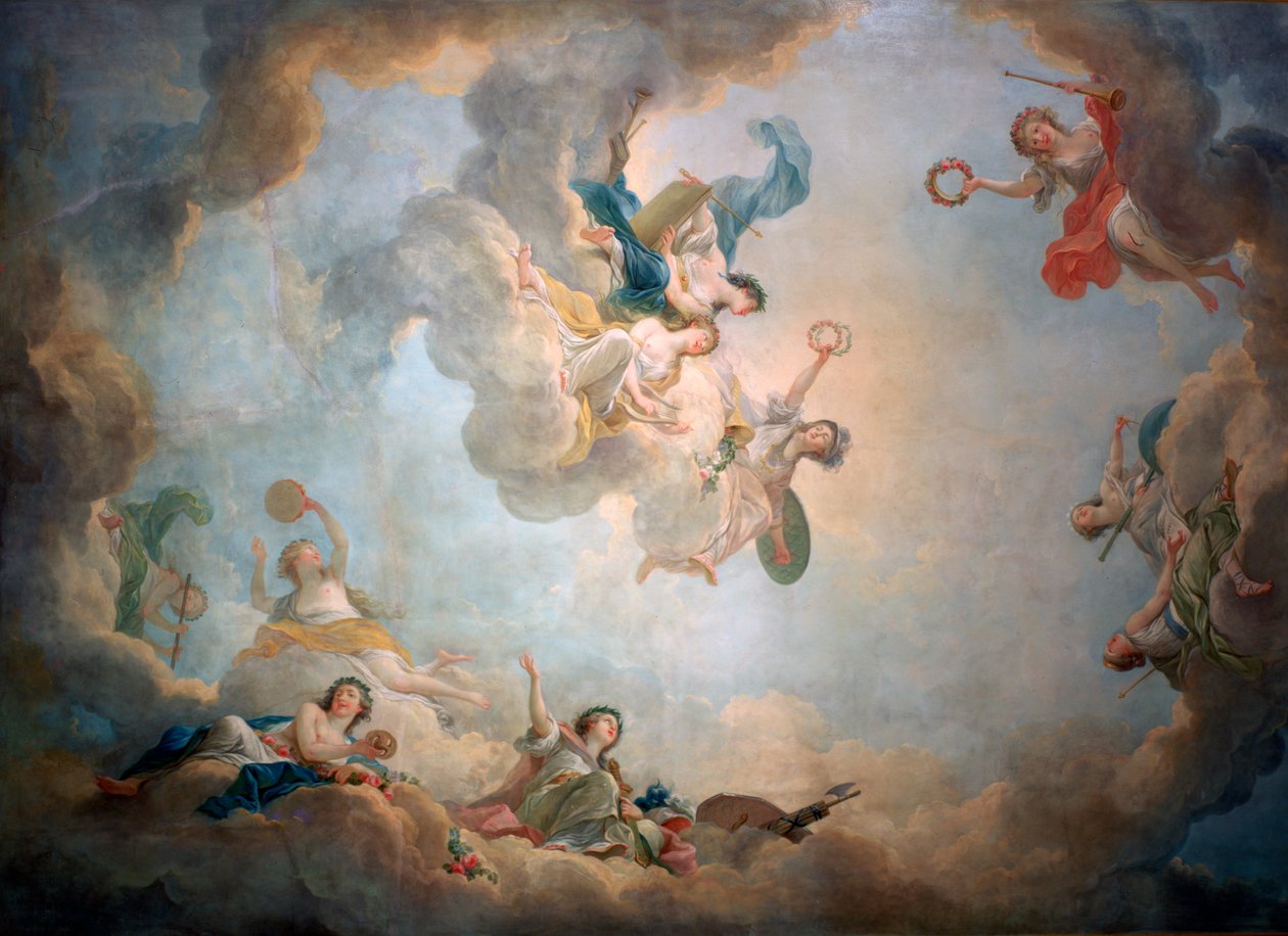 Taket av Marie Antoinettes lekerom, Chateau de Fontainebleau, c1763-1811. av Jean Simon Berthelemy