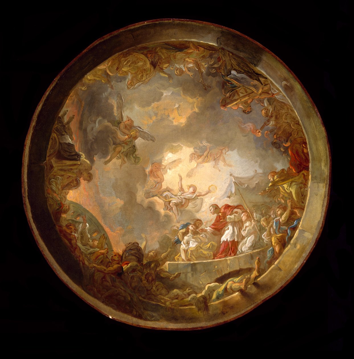 Den hellige Carlo Borromeo tar seg av pestofrene, 1778 av Jean Simon Berthelemy
