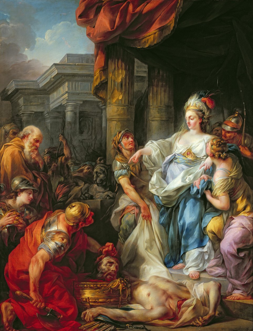Halshuggingen av Kyros II (600–530 f.Kr.) av Jean Simon Berthelemy