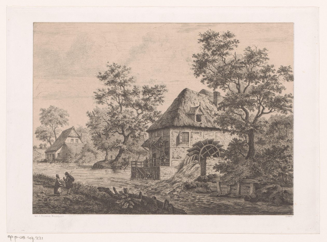 Vannmølle nær Krefeld av Jean Théodore Joseph Linnig