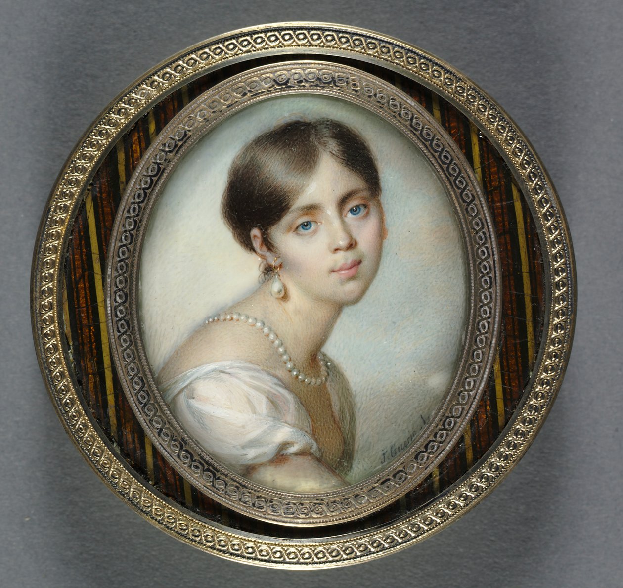 Portrett av en ung kvinne i hvitt, 1805. av Jean Urbain Guerin