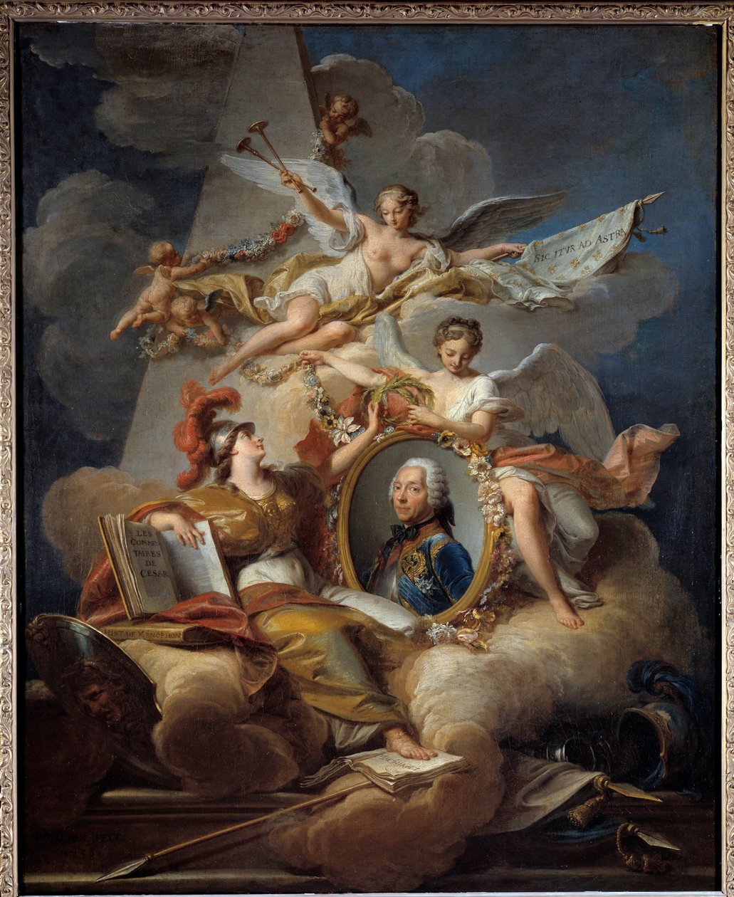 Allegorisk portrett av Louis Charles Auguste Fouquet, hertug av Belle Isle, marechal av Frankrike (1684-1761). Å male i et maleri. Maleri av Jean Valade (1709-1787) 1758 søn. 1x0,8 m av Jean Valade