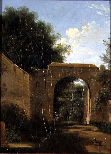 A Walled Garden (olje på lerret) av Jean Victor Bertin