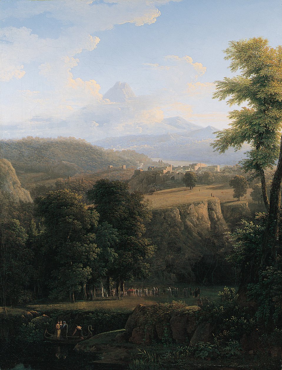 En seremoniell prosesjon i et vidstrakt landskap av Jean Victor Bertin