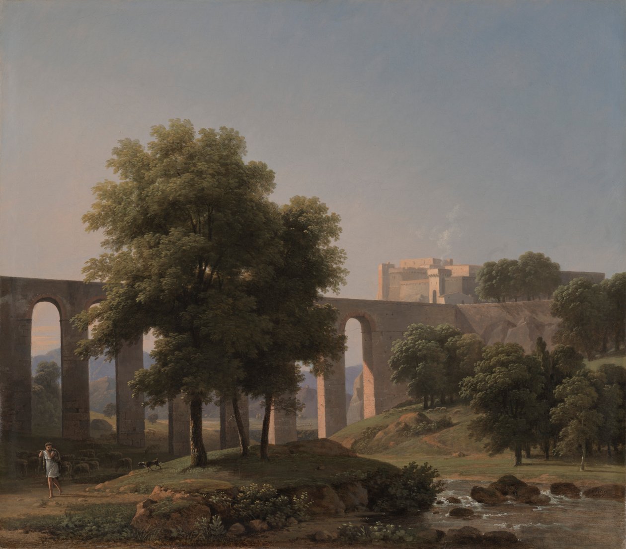 En akvedukt nær en festning, 1807. av Jean Victor Bertin
