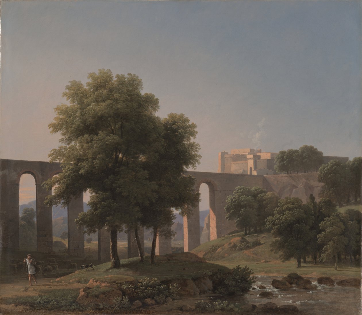 En akvedukt nær en festning, 1807 av Jean Victor Bertin