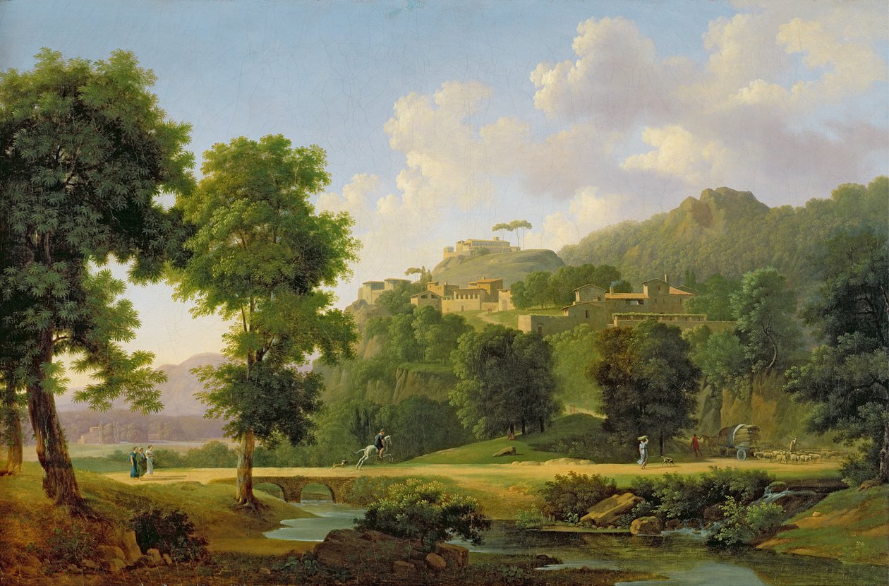 Landskap med en rytter, ca. 1808-10 av Jean Victor Bertin