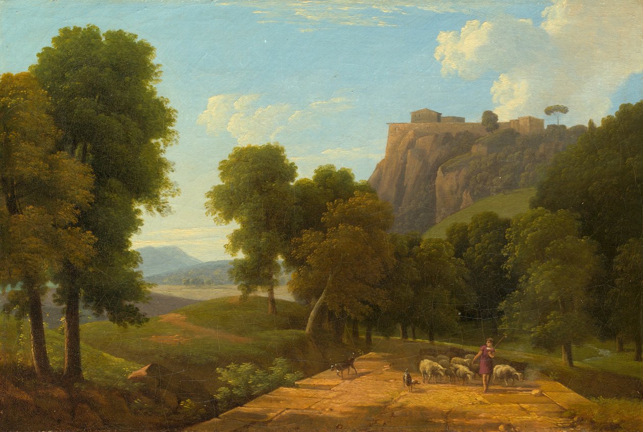 Hyrde med flokken hans, ca. 1820. av Jean Victor Bertin