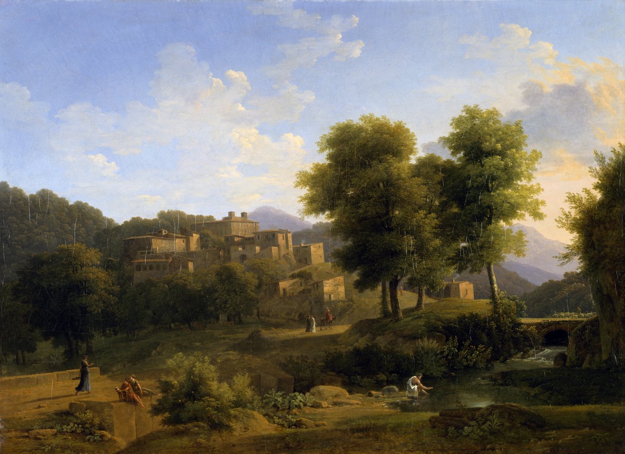 Utsikt over en by i Sabine Hills, 1814 av Jean Victor Bertin