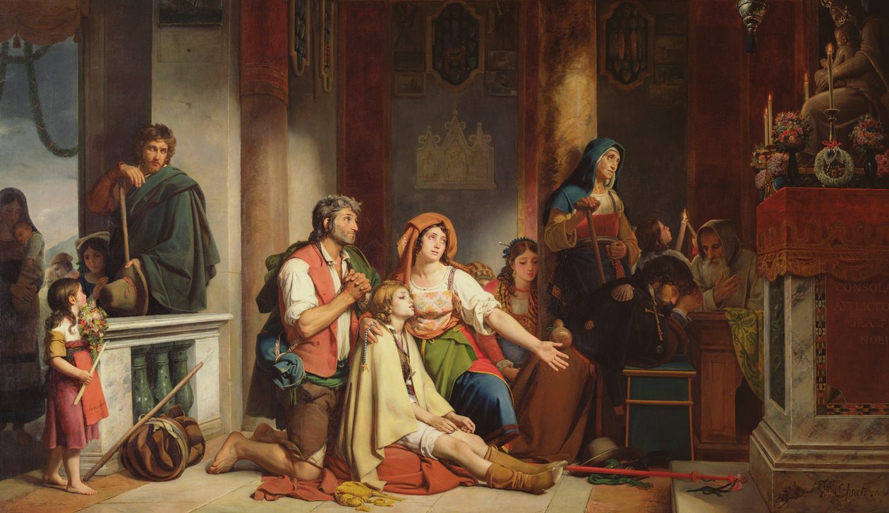 Bønnen til Madonnaen, 1831 av Jean Victor Schnetz