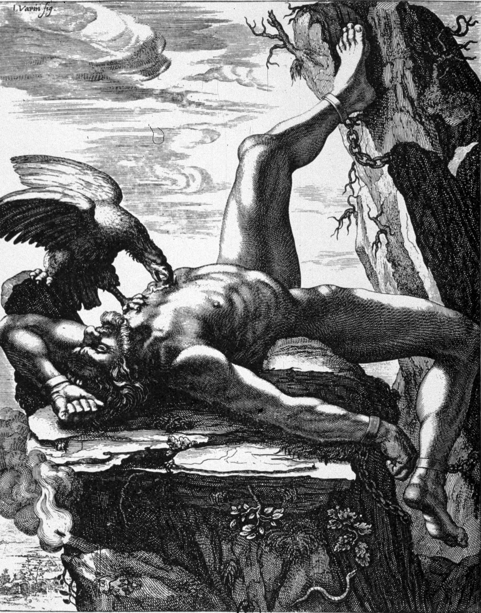 Chained Prometheus - i malerier av tempelet til musene i De Marolles. Paris av Jean Warin