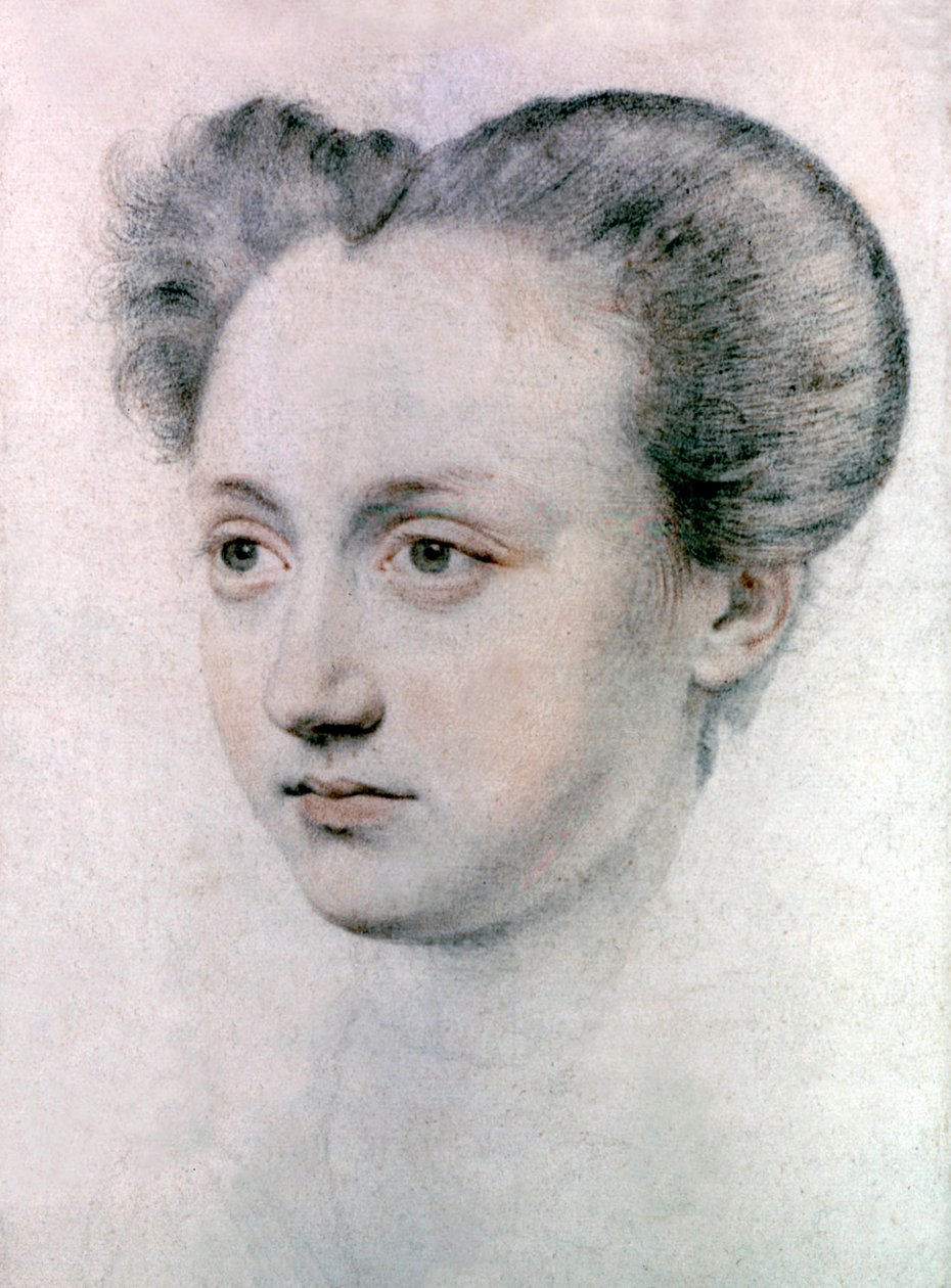 Marie Touchet (1549-1638) elskerinne til den franske kong Charles IX, ca. 1570 (tegning) av Jean de Court