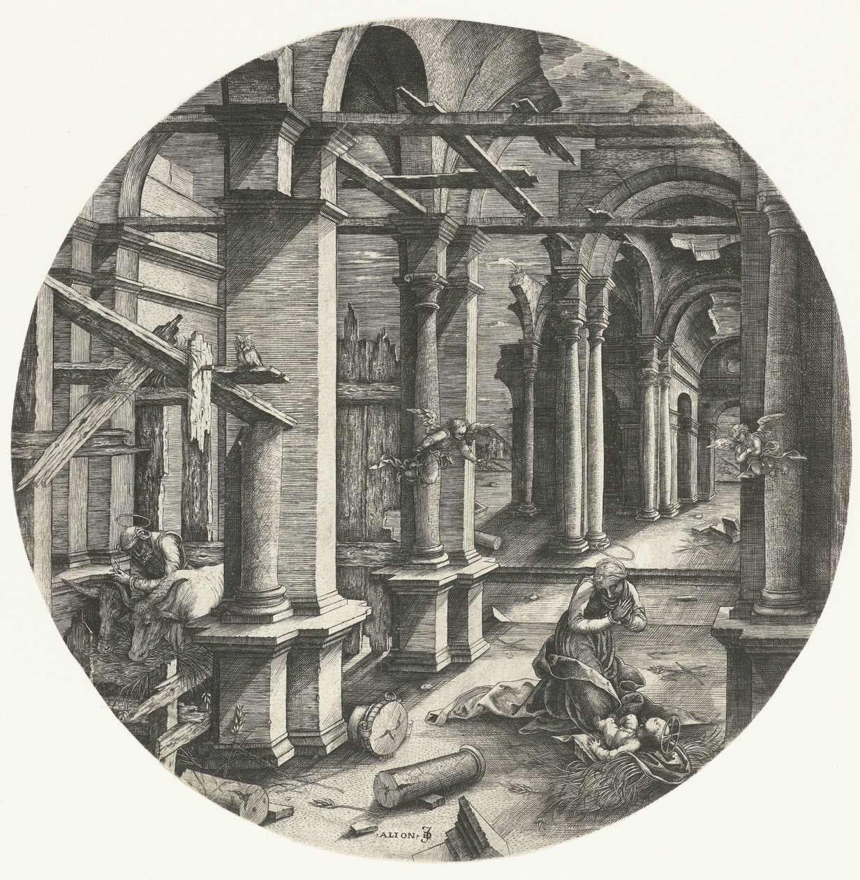 Den hellige familie i Betlehem av Jean de Gourmont (I)