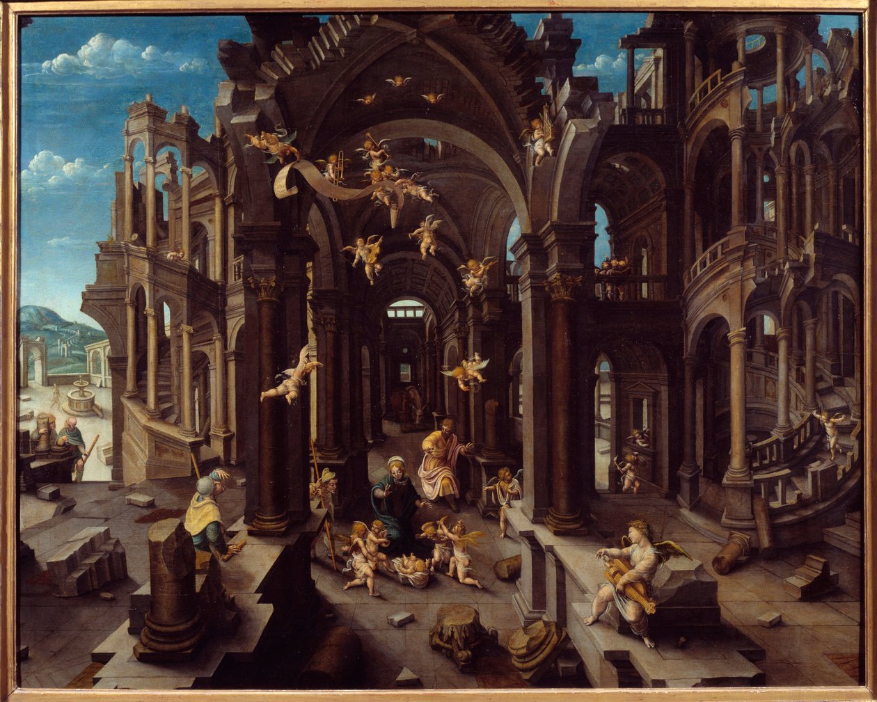 Tilbedelse av gjetere. Maleri av Jean De Gourmont av Jean de Gourmont
