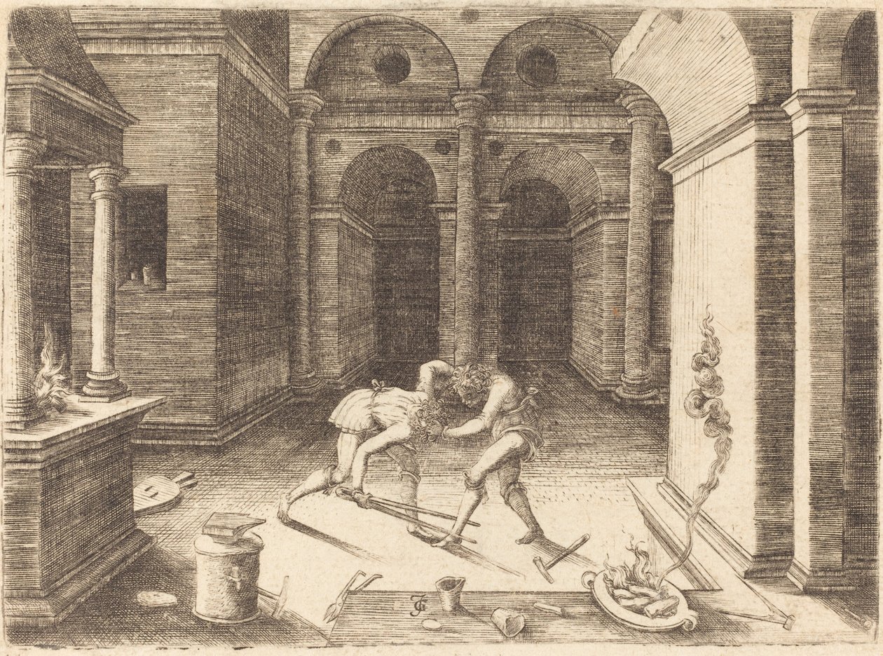 To lærlinger kjemper av Jean de Gourmont I