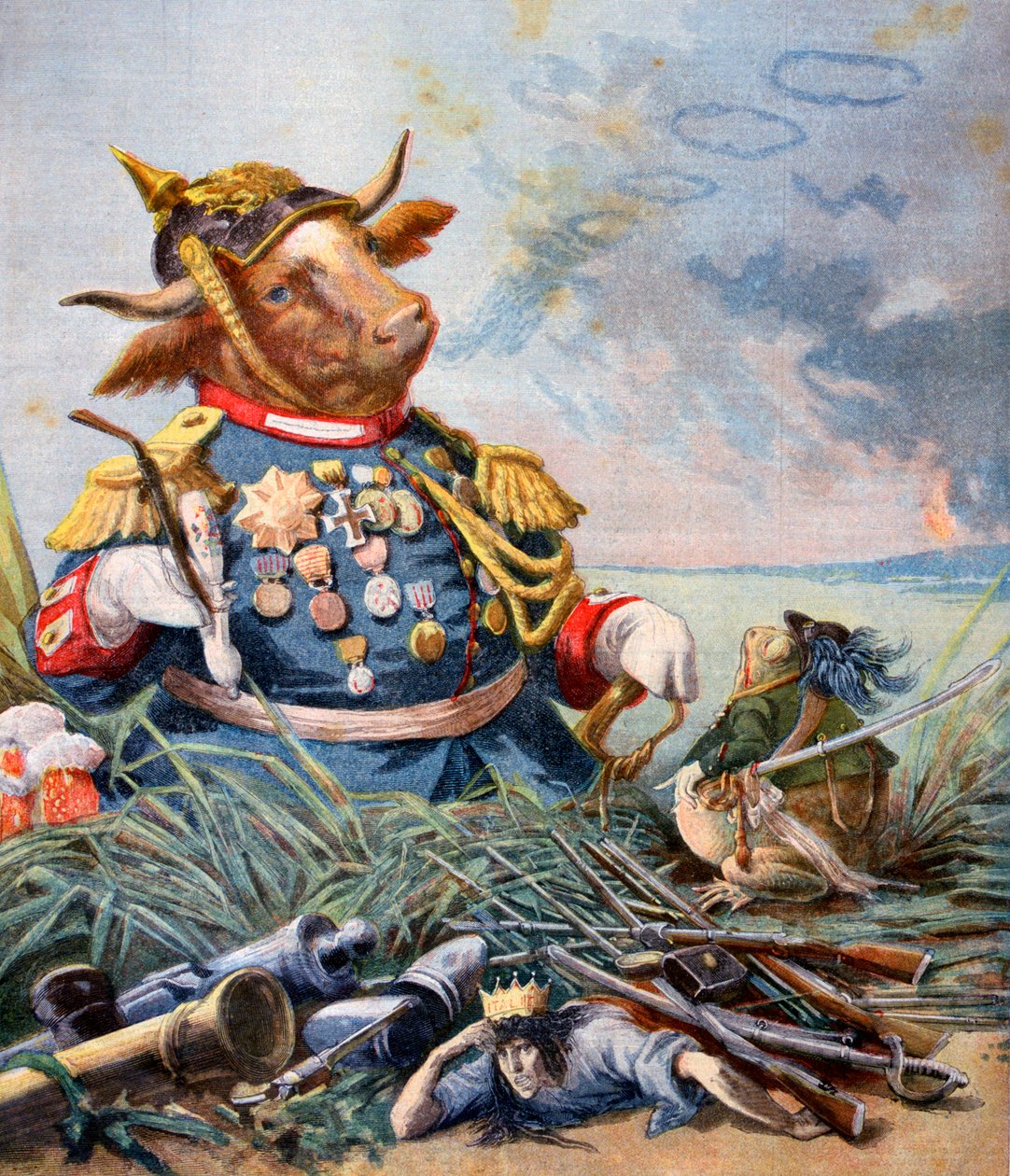 Frosken og oksen, 1893 av Jean de la Fontaine