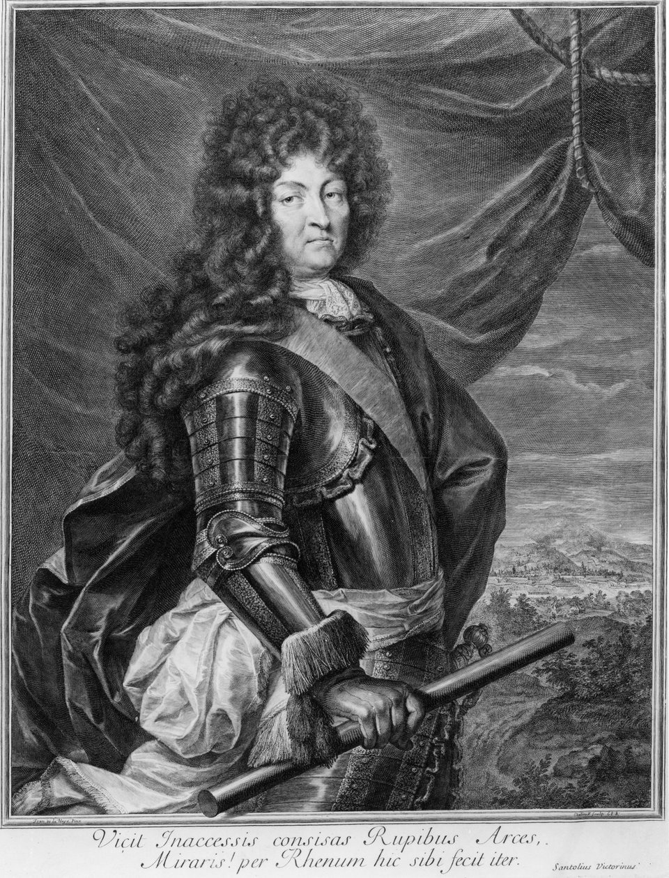 Portrett av Ludvig XIV (1638-1715) gravert av Gerard Edelinck (1640-1707) av Jean de la Haye