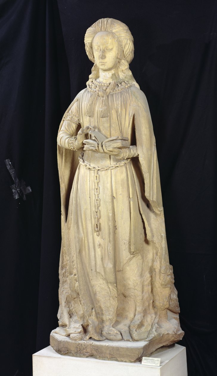 St. Suzanne, fra Chateau des Ducs de Bourbon, Chantelle, ca. 1500-03 (kalkstein) av Jean fl.c.1465 c.1516 Guilhomet