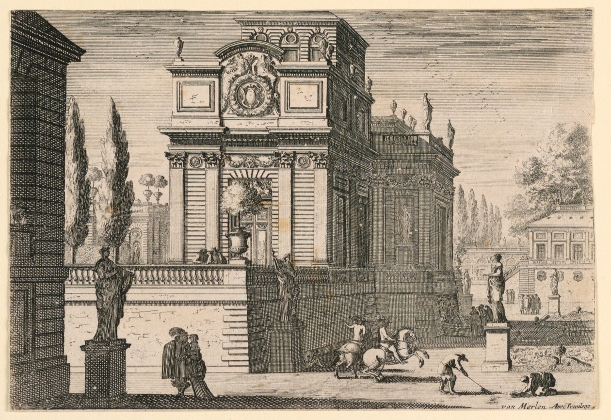 En park av et slott av Jean le Pautre