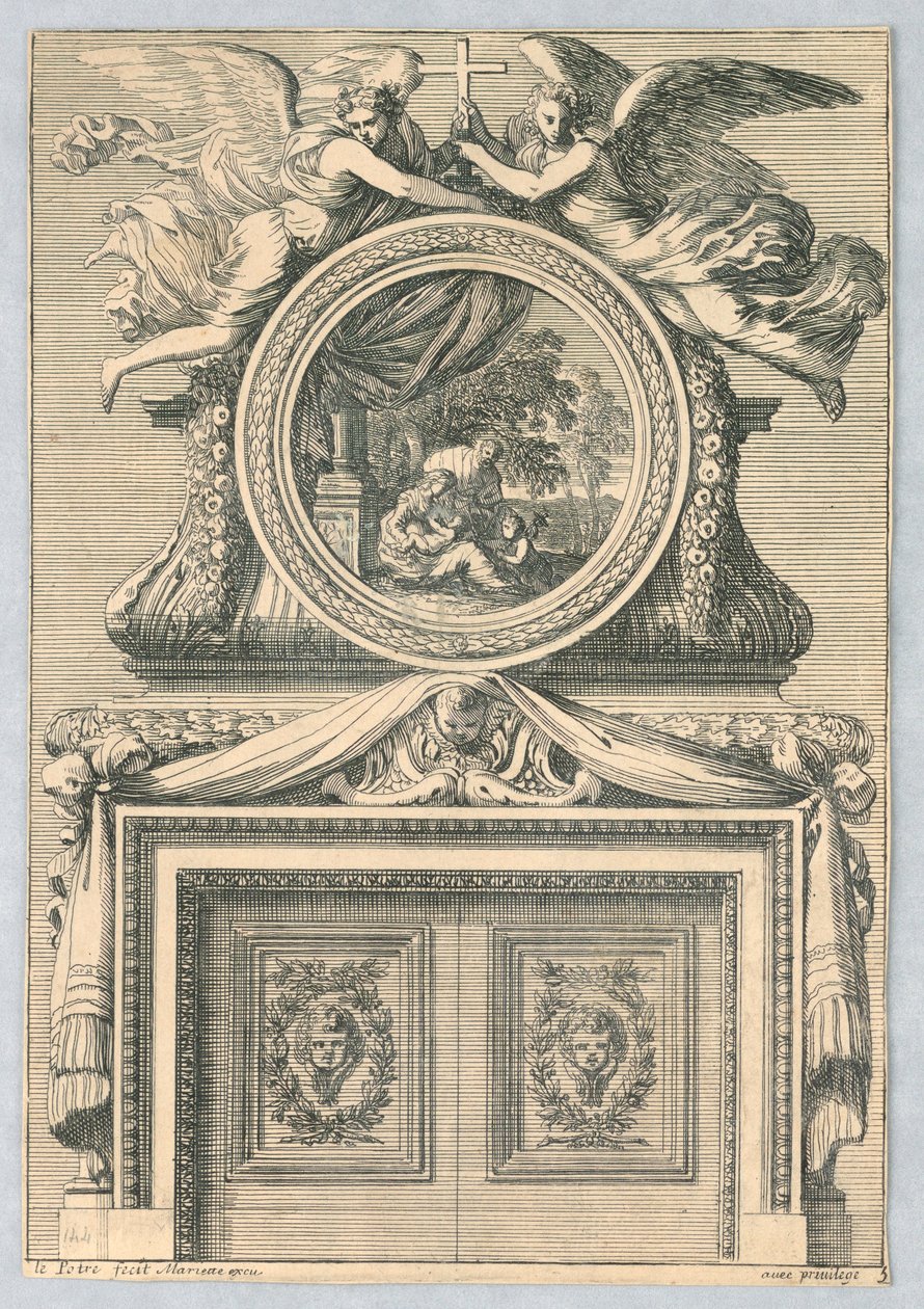 Design for Mantlepiece, fra "Cheminées a la Modern" av Jean le Pautre
