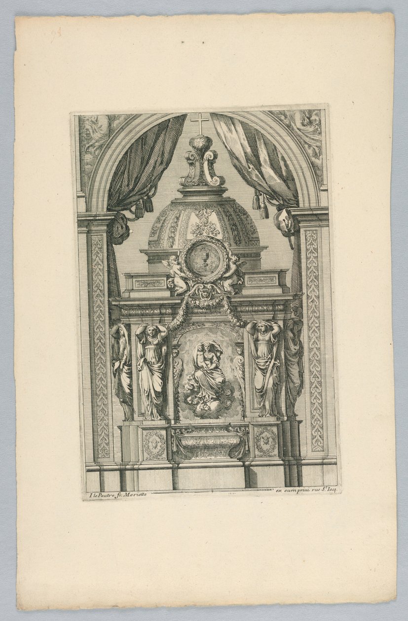 Design for Tabernacle, fra "Tabernacles" av Jean le Pautre