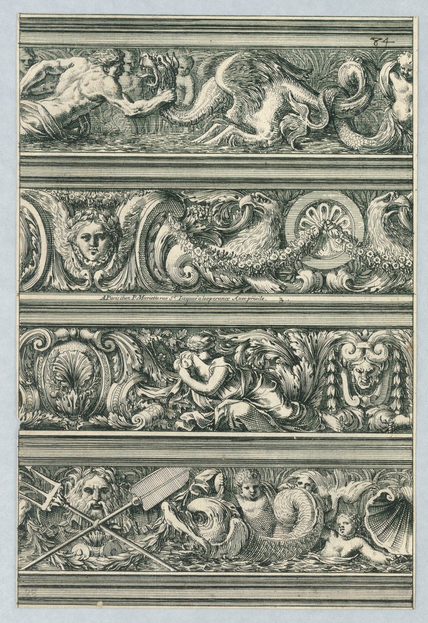 Tallerken fra Frises pour les architraves, cornices, et autres ornements d