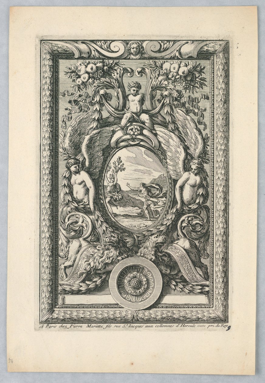 Ark fra settet, "Peaneaux Ornaments for... Paneling" av Jean le Pautre