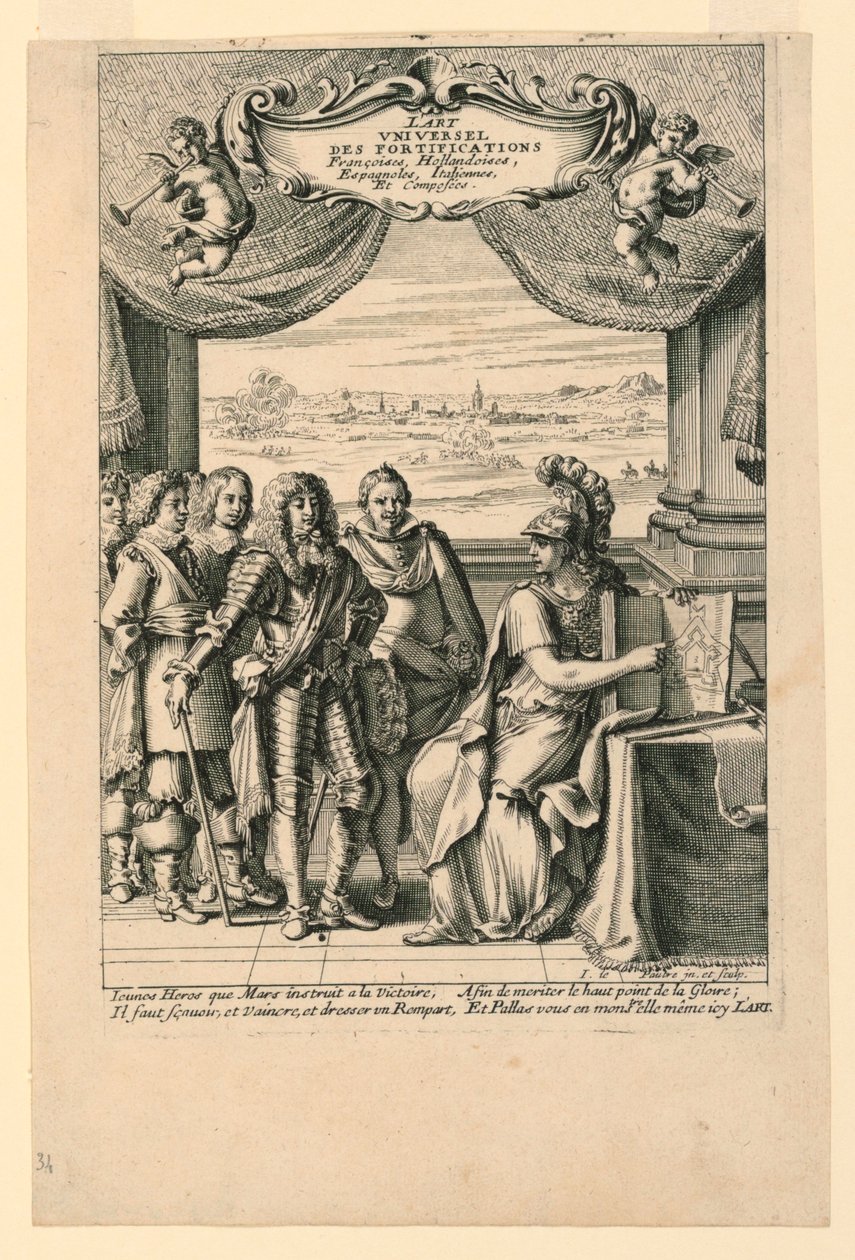 Tittelside, fra "The Universal Art of French, Dutch, Spanish, Italian and Composite Fortifications" av Jean le Pautre