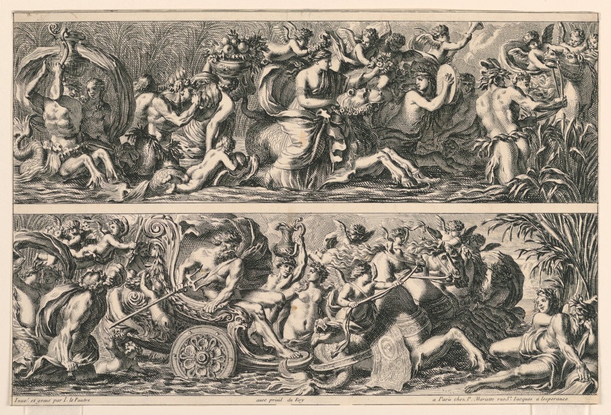 To friser, fra "Fiezes Foliage and Other Ornaments" av Jean le Pautre