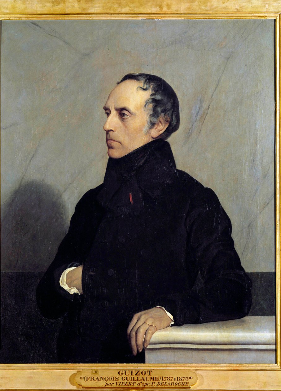 Portrett av Francois Pierre Guillaume Guizot (1787-1874) Minister og historiker Maleri av Jehan Vibert (1840-1902), olje på lerret av Jean or Jehan Georges Vibert