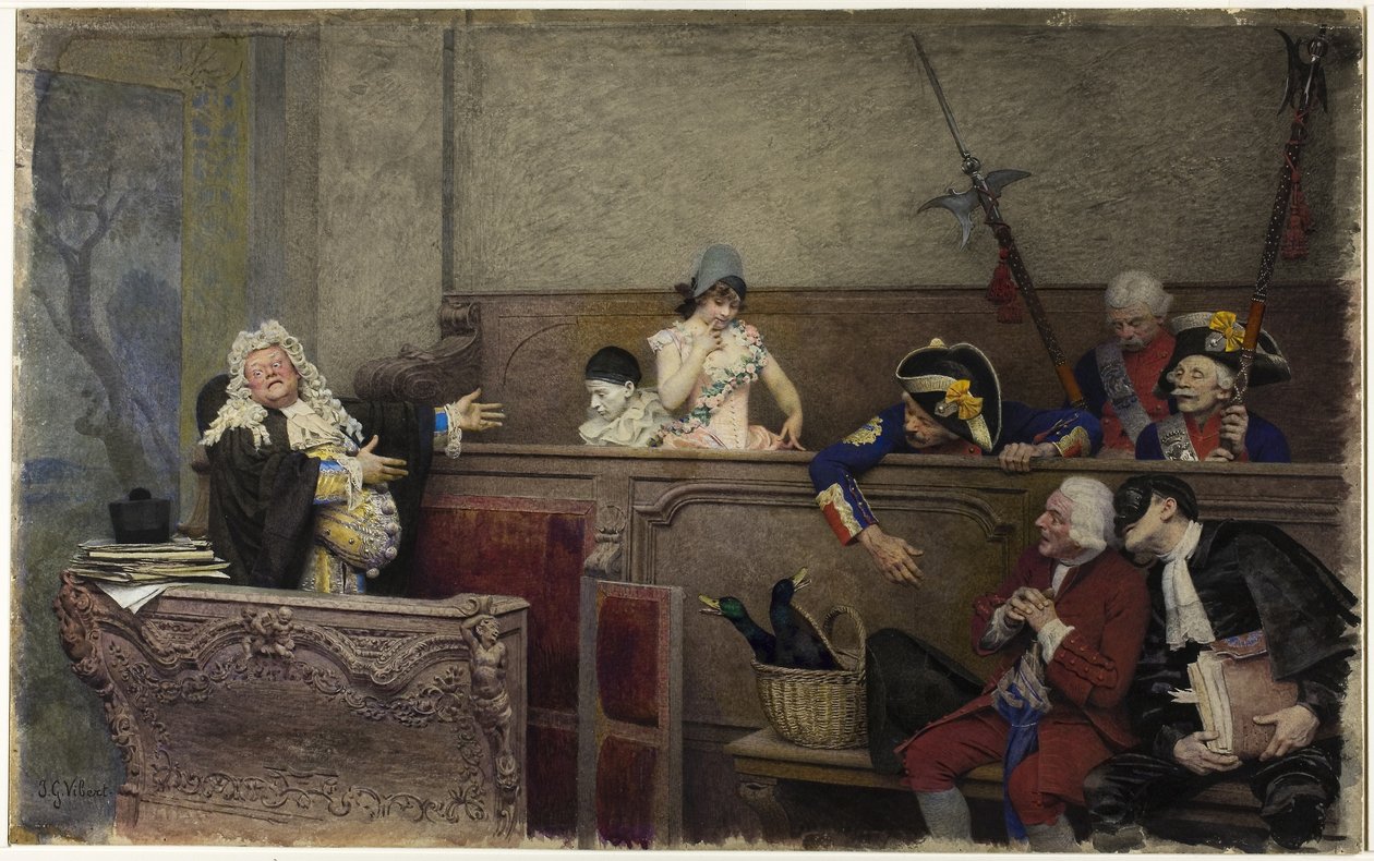 Prøve av Pierrot (akvarell og gouache, over grafitt, på krembrett) av Jean or Jehan Georges Vibert