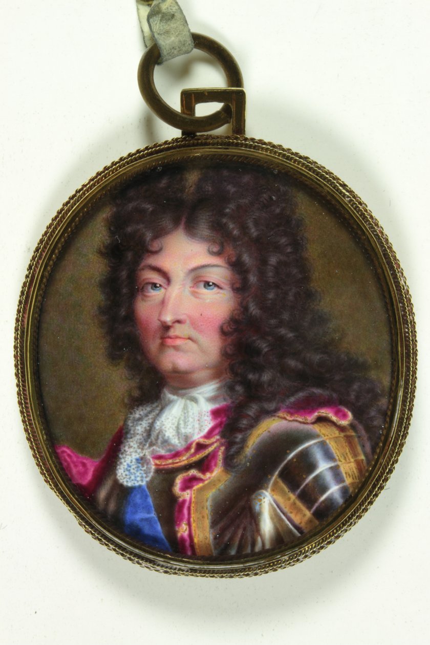 Louis XIV, konge av Frankrike (akvarell på vellum) av Jean the Elder (attr.to) Petitot