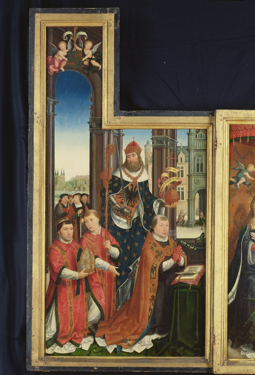 Polyptych of the Glorification of the Holy Trinity, panel som viser abbeder, 1509-15 av Jean the Elder Bellegambe