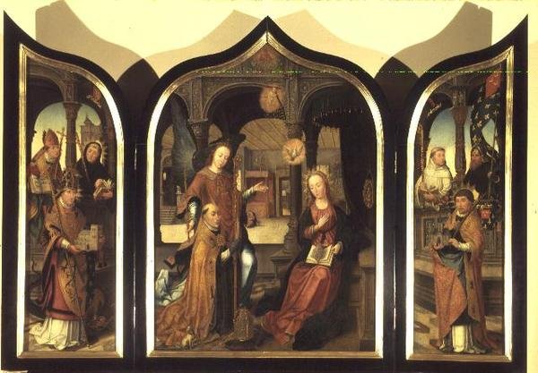 Bebudelsen (olje på lerret overført fra panel) av Jean the Elder Bellegambe