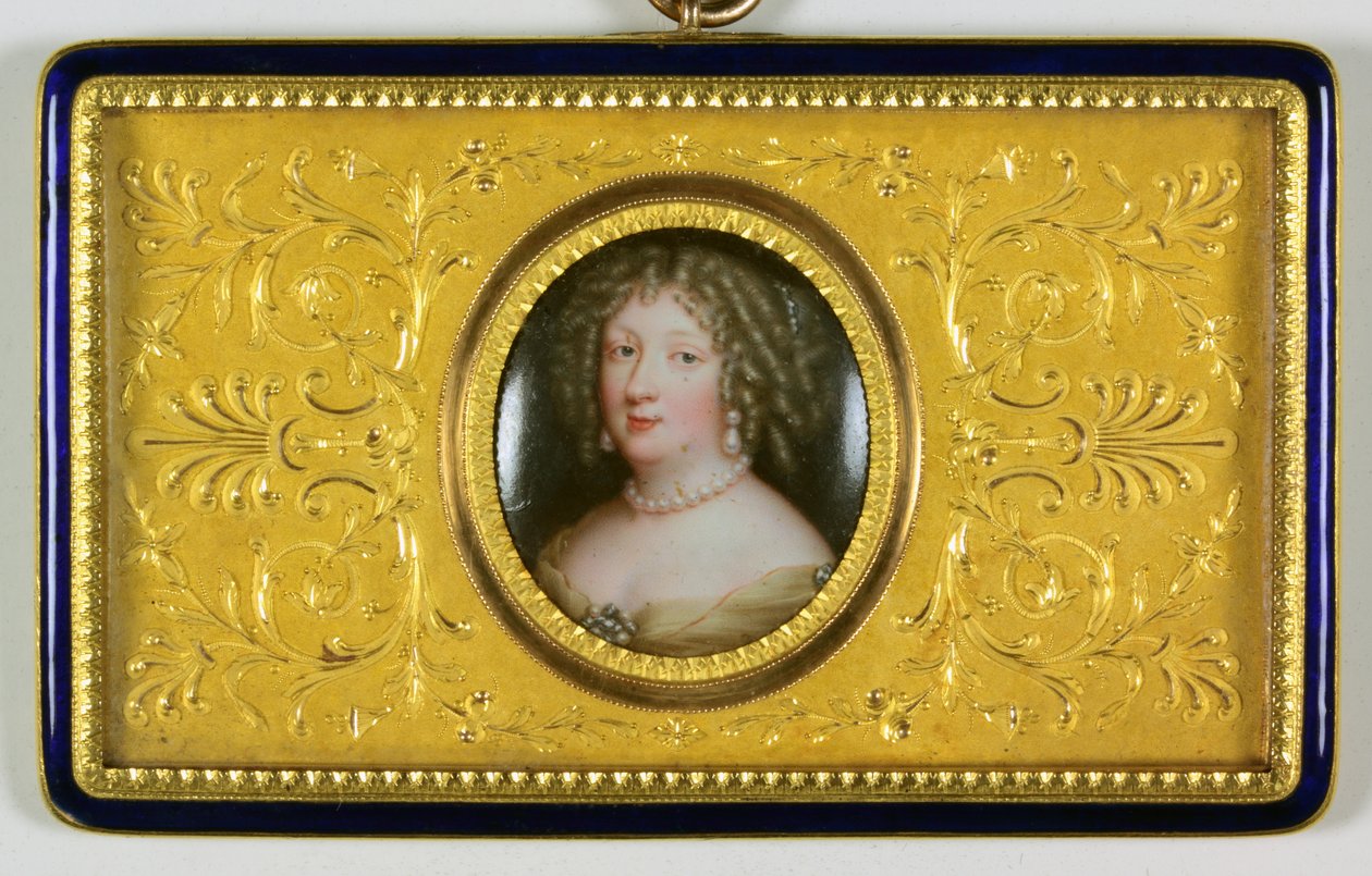 En dame som heter Madame De Montespan (emalje) av Jean the Elder Petitot