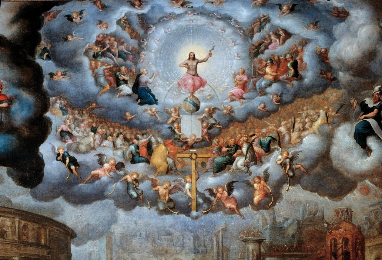 Den siste dommens detalj. Maleri av Jean Cousin the Son (1522-1594) Søn fra 1500-tallet. 1,45x1,42 m av Jean the Younger Cousin