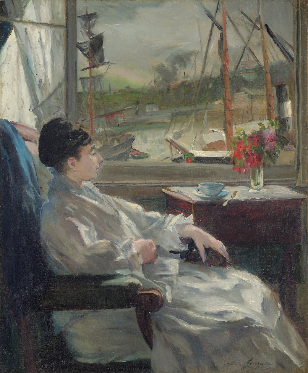 Portrett av Eva Gonzales av Jeanne Guérard Gonzalès
