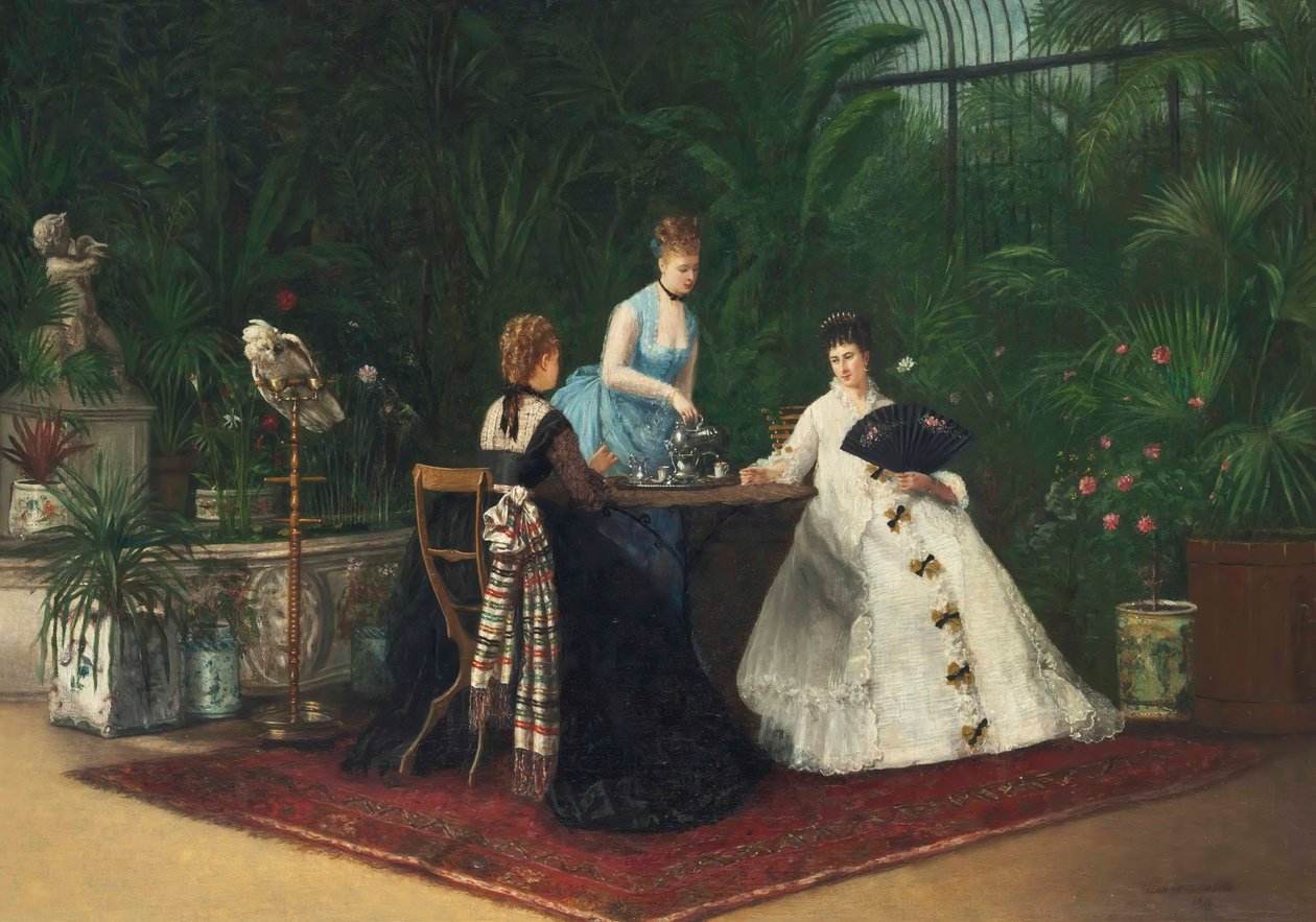 Te i vinterhagen, 1893. av Jeanne Samson