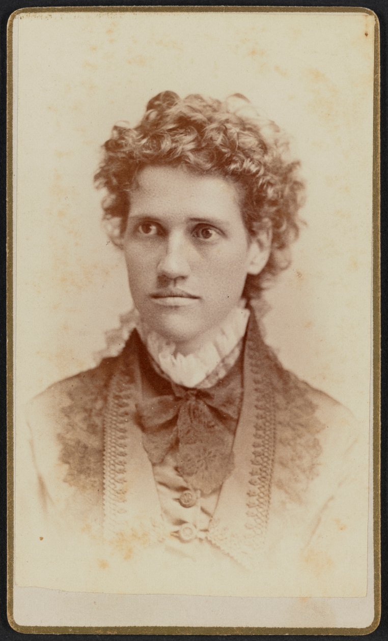 Carte-de-visit-portrett av frøken Julia J. Thomas, ca. 1875. av Jefferson Beardsley