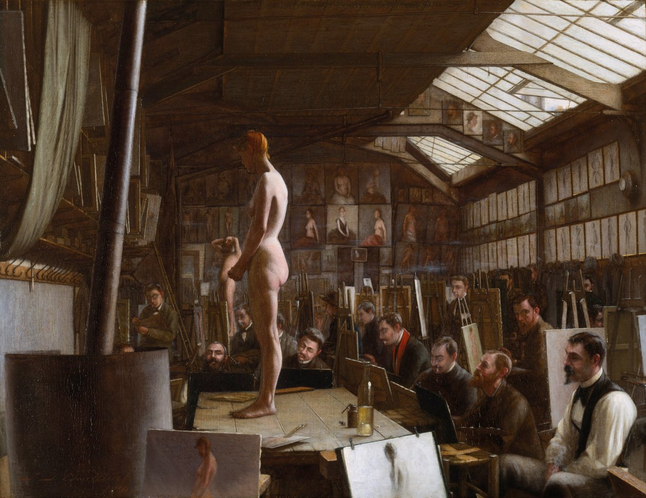 Bouguereaus Atelier ved Académie Julian, Paris av Jefferson David Chalfant